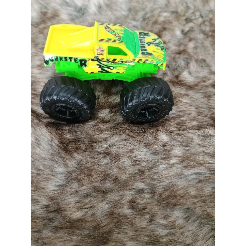 Miniature Gunkster Monster Truck Toy Vibrant Green & Yellow Sturdy Plastic Build